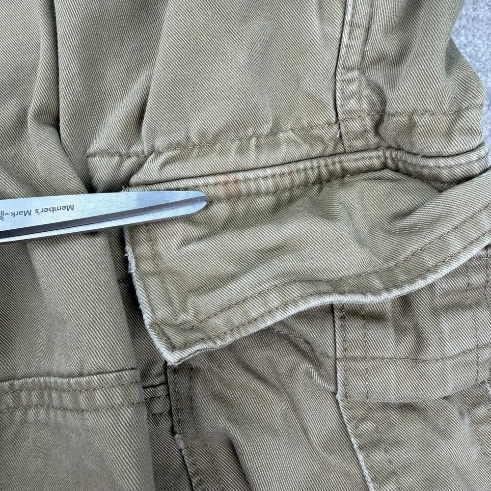 Abercrombie & Fitch Cargo Shorts‎ Mens 32 Button Fly Multi Pocket Distressed Tan